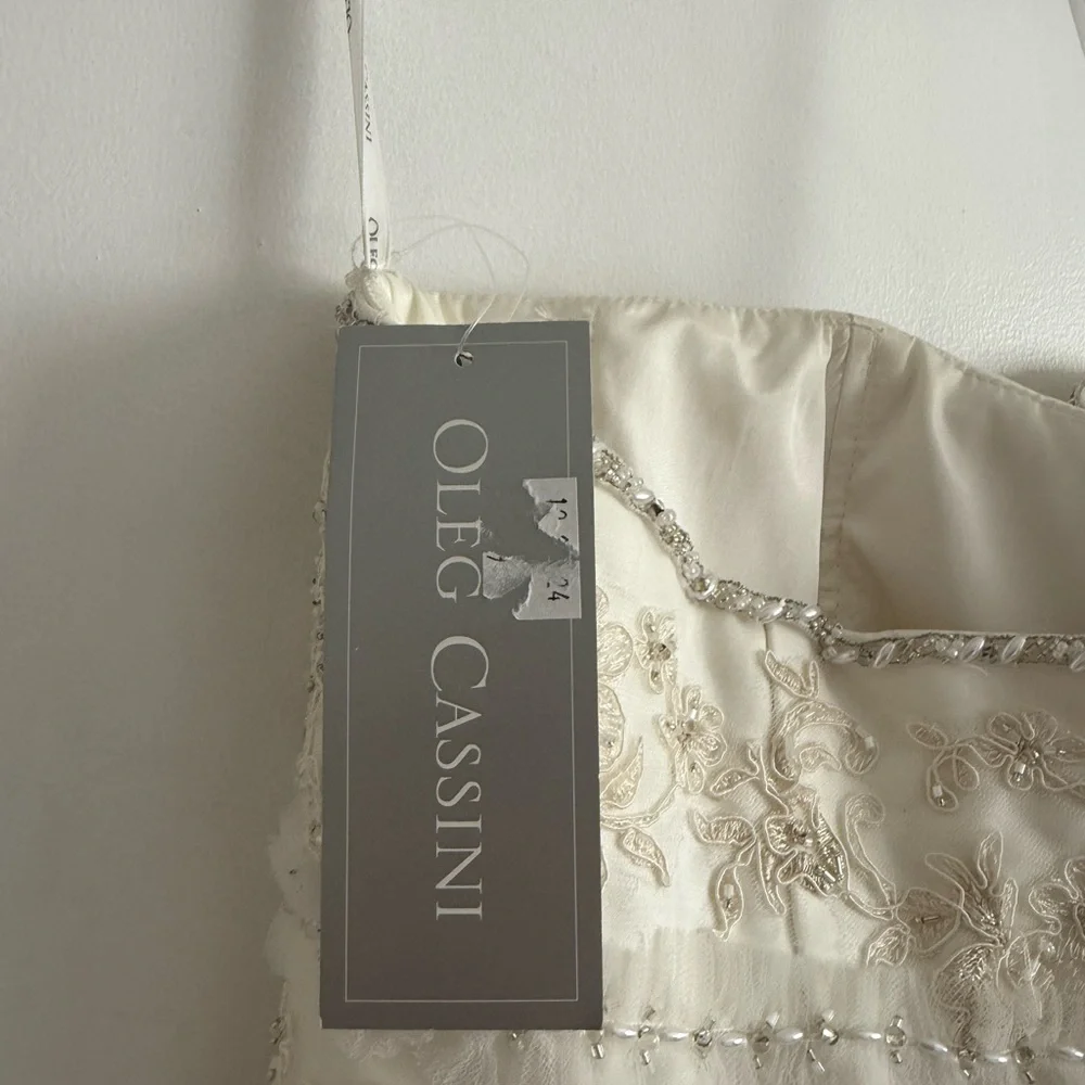Oleg Cassini Ivory Champagne Gown - Picture 6 of 6